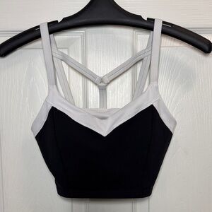 Athleta Black and White Strappy Bralette/ Sports Bra